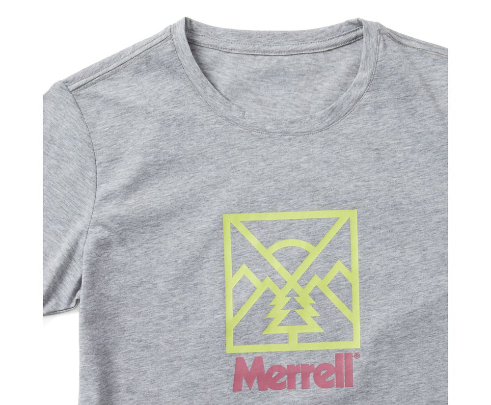 Merrell Short Sleeve Grey - Stamp Tee - Womens 43BISXNZK